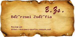 Börzsei Zsófia névjegykártya