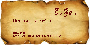 Börzsei Zsófia névjegykártya