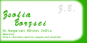 zsofia borzsei business card
