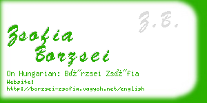 zsofia borzsei business card
